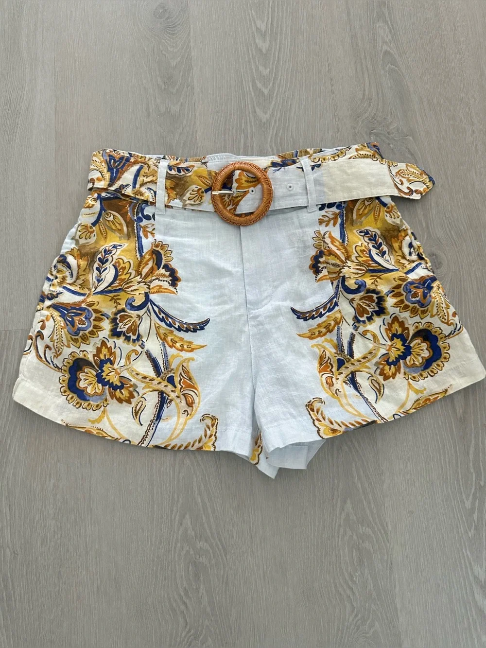 SOLD 💖NWOT JOIE High Waisted Floral Linen Shorts w/ Matching Belt - Picture 1 of 9